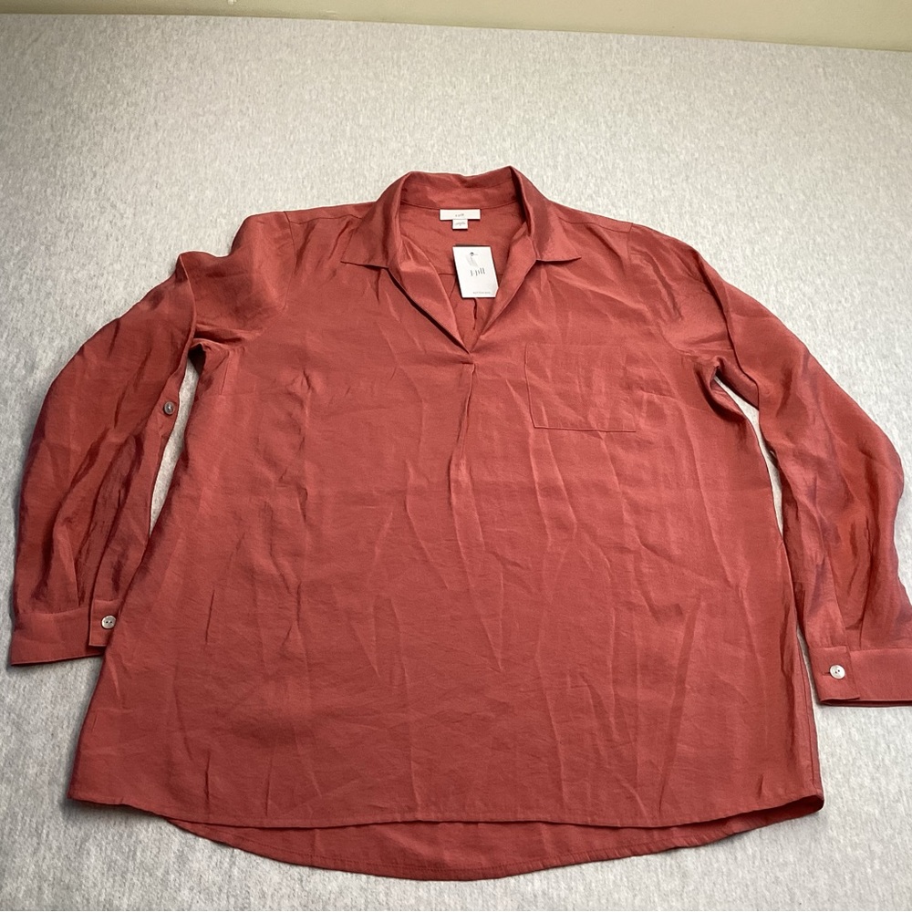 J.JILL CARNELIAN RN 97641 WOMEN’S BLOUSE/ TUNIC LONG SLEEVE SZ:SMALL COLOR:CORAL